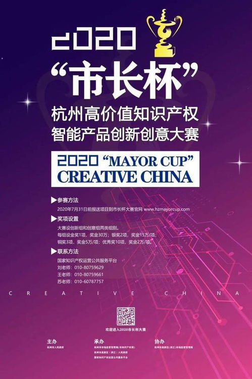 2020杭州“市長(zhǎng)杯”高價(jià)值知識(shí)產(chǎn)權(quán)智能產(chǎn)品創(chuàng)新創(chuàng)意大賽開(kāi)放報(bào)名，最高獎(jiǎng)金30萬(wàn)元